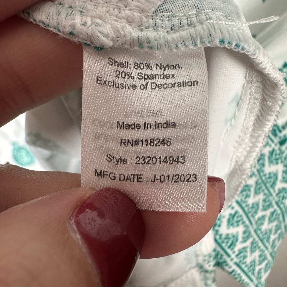 Cabana Life X Talbots Kamari Tie‎ Waist Tunic Cover-Up Dress UPF 50 Green Medium - Picture 7 of 7